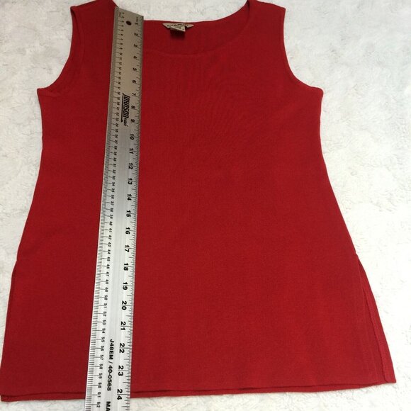 Marlis Womens Viscose Blend Sleeveless Knit Tank Top Small Red Scoop Neck - Picture 7 of 7